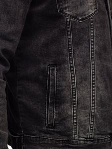 Men's Denim Jacket Black Bolf XSF78268