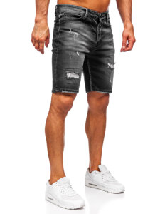 Men's Denim Shorts Black Bolf 0392