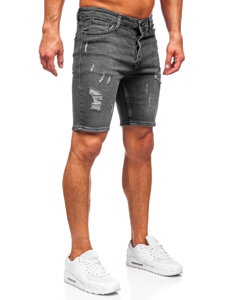 Men's Denim Shorts Black Bolf 0525