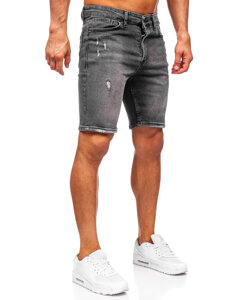 Men's Denim Shorts Black Bolf 0676