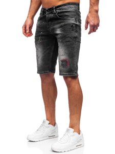 Men's Denim Shorts Black Bolf 3014