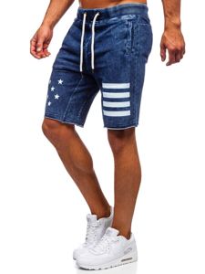 Men's Denim Shorts Navy Blue Bolf EX02