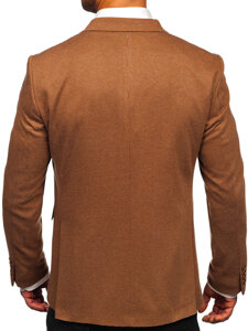 Men's Double-breasted Casual Suit Jacket Brown Bolf 002