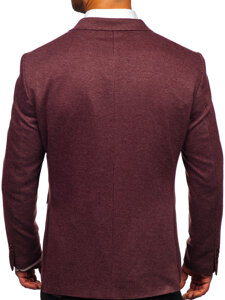 Men's Double-breasted Casual Suit Jacket Claret Bolf 003