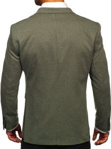 Men's Double-breasted Casual Suit Jacket Green Bolf 005