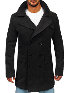 Men’s Double-breasted Winter Coat with high collar Graphite Bolf 1048A