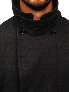 Men’s Double-breasted Winter Coat with high collar Graphite Bolf 1048A