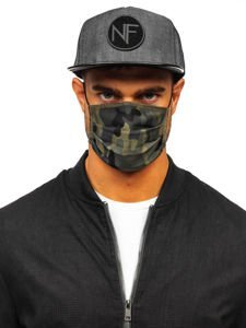 Men's Double-layered Reusable Protective Face Mask Khaki Bolf 01