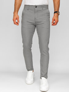 Men’s Elegant Checkered Pants Black Bolf 184143