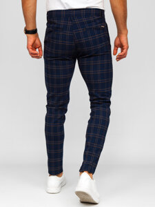 Men’s Elegant Checkered Pants Navy Blue Bolf 184189