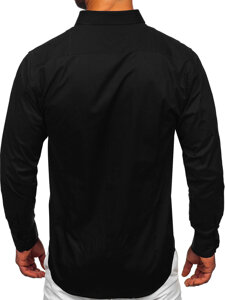 Men's Elegant Cotton Long Sleeve Slim Fit Shirt Black Bolf TSM14