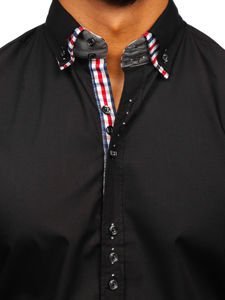 Men's Elegant Long Sleeve Shirt Black Bolf 0926