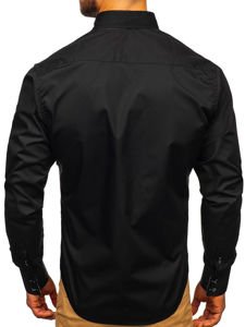 Men's Elegant Long Sleeve Shirt Black Bolf 0926