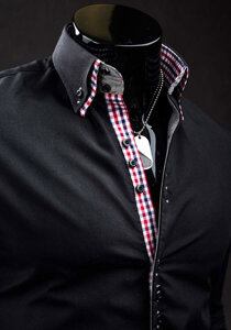 Men's Elegant Long Sleeve Shirt Black Bolf 0926A