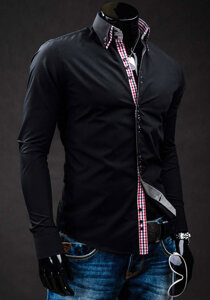 Men's Elegant Long Sleeve Shirt Black Bolf 0926A