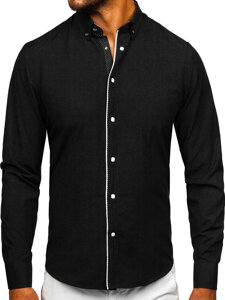 Men’s Elegant Long Sleeve Shirt Black Bolf 17724