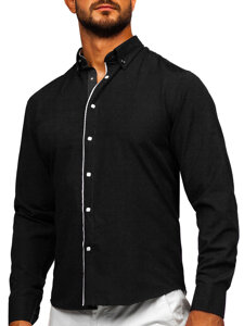 Men’s Elegant Long Sleeve Shirt Black Bolf 17724