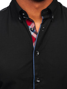 Men's Elegant Long Sleeve Shirt Black Bolf 22732