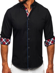 Men's Elegant Long Sleeve Shirt Black Bolf 22732