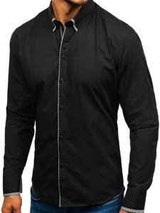 Men's Elegant Long Sleeve Shirt Black Bolf 2701-1