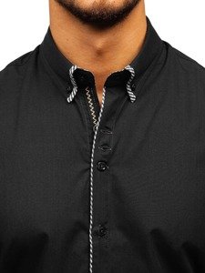 Men's Elegant Long Sleeve Shirt Black Bolf 2701-1