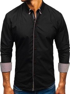 Men's Elegant Long Sleeve Shirt Black Bolf 2701-1