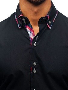 Men's Elegant Long Sleeve Shirt Black Bolf 2712