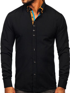 Men's Elegant Long Sleeve Shirt Black Bolf 3708-1