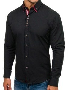 Men's Elegant Long Sleeve Shirt Black Bolf 4706