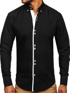 Men's Elegant Long Sleeve Shirt Black Bolf 5797