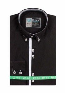 Men's Elegant Long Sleeve Shirt Black Bolf 5814