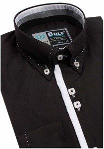 Men's Elegant Long Sleeve Shirt Black Bolf 5814