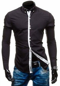 Men's Elegant Long Sleeve Shirt Black Bolf 5814