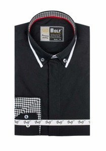 Men's Elegant Long Sleeve Shirt Black Bolf 6857