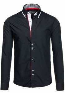 Men's Elegant Long Sleeve Shirt Black Bolf 6857