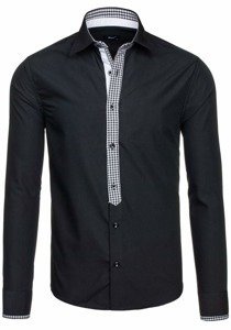 Men's Elegant Long Sleeve Shirt Black Bolf 6873