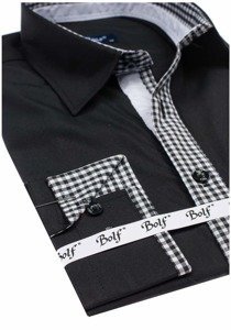 Men's Elegant Long Sleeve Shirt Black Bolf 6873