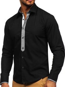 Men's Elegant Long Sleeve Shirt Black Bolf 6873