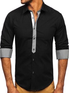 Men's Elegant Long Sleeve Shirt Black Bolf 6873