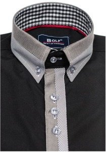 Men's Elegant Long Sleeve Shirt Black Bolf 6950