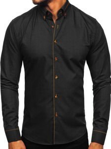 Men's Elegant Long Sleeve Shirt Black Bolf 6964