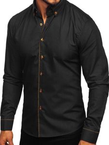 Men's Elegant Long Sleeve Shirt Black Bolf 6964