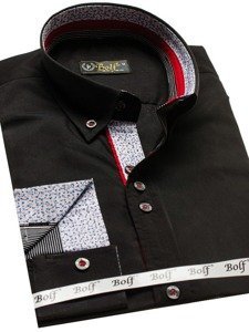 Men's Elegant Long Sleeve Shirt Black Bolf 8839