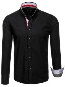 Men's Elegant Long Sleeve Shirt Black Bolf 8839