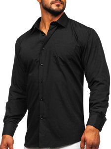 Men's Elegant Long Sleeve Shirt Black Bolf M14