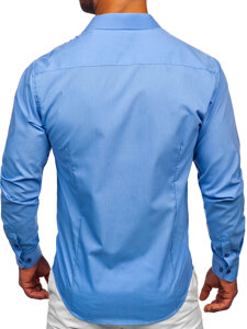 Men's Elegant Long Sleeve Shirt Blue Bolf 1703