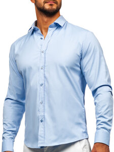 Men’s Elegant Long Sleeve Shirt Blue Bolf 24702