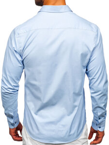 Men’s Elegant Long Sleeve Shirt Blue Bolf 24702