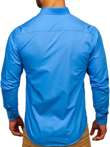 Men's Elegant Long Sleeve Shirt Blue Bolf 7724-1