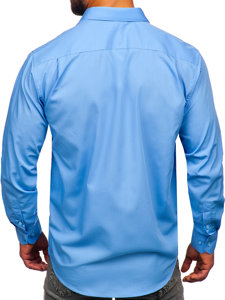 Men's Elegant Long Sleeve Shirt Blue Bolf M14